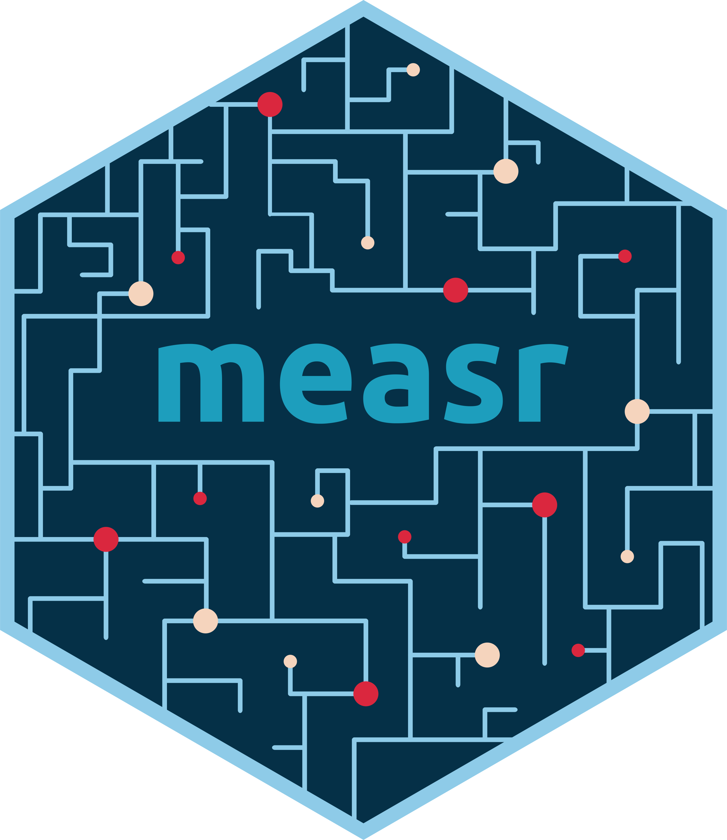 Hex logo for the measr package.